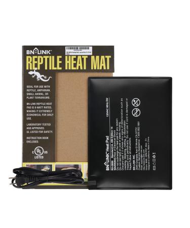 BN-LINK Reptile Heating Pad Electric Indoor Under Tank Terrarium Heating Mat Waterproof for Turtles Lizards Frogs and Other Reptiles