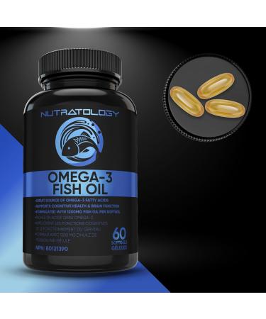 Omega 3 Fish Oil Supplement Triple Strength - 1200MG Fish Oil 720 MG Omega 3 432MG EPA & 288MG DHA Per Softgel. Burp-less Lemon Flavour - Great Source Of Omega 3 Fatty Acids - Omega 3 Supplements - Supports Cognitive Health & Brain Function - 60 Softgels  - Buy Online on SooperMarket.com
