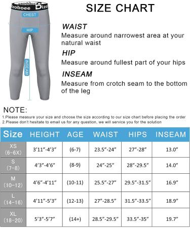 Dizoboee Boys Compression Pants Leggings - Youth Kids Athletic Basketball Base Layer 3/4 Length - Grey Large - Buy Online on SooperMarket.com