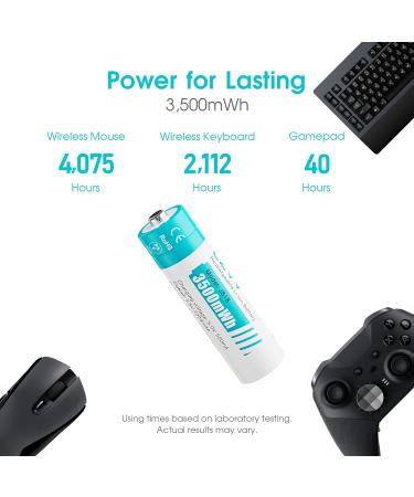 Buy 1.5V AA Rechargeable Batteries - 3500mWh High Capacity 1500 Cycles Fast Charge - 4 Pack Sky-Blue Li-ion Batteries for International Shipping - Buy Online on SooperMarket.com