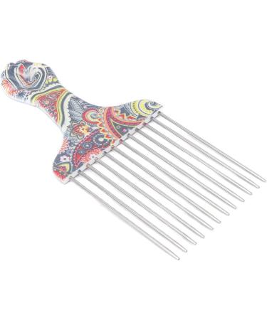 TYTOGE Hair Pick Comb Professional Afro Stainless Steel Detangle Hair Pick Comb for Curly Hair Styling (waist flower K4) - Buy Online on SooperMarket.com