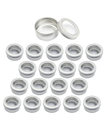 Zeoabsy 100 pieces 150ml silver empty aluminum socket aluminum round aluminum tin tin cans with screw cap viewing window cream cans doses for diy ointments candle cosmetics shaving soap