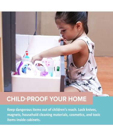 12 Magnetic Child Safety Cabinet Locks + 3 Keys - Baby Proof Cabinets & Drawers, Easy Install, No Tools Needed - Buy Online on SooperMarket.com