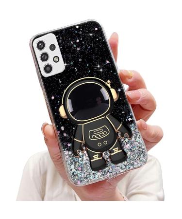 Tivenfezk Nadoli for Samsung Galaxy A53 5G astronaut Hidden Stand Cap Careature Glitzer Stand Soft Silicone Bling Review Samsung Galaxy A53 5G Black