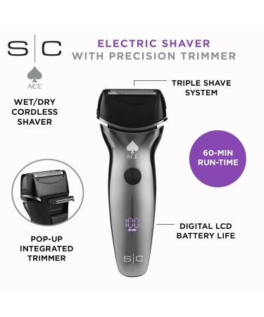 StyleCraft Ace Men's Electric Cordless Wet/Dry Shaver - Precision Foil Triple Shave System & LCD Display | International Shipping Available - Buy Online on SooperMarket.com