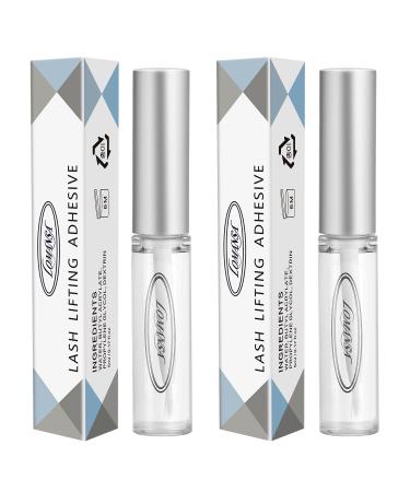 Lomansa Lash Lift Glue 2pcs, Eyelash Lifting Adhesive Perming Rod Strong Fix Glue for Lashes and Brows Curl 0.16 Fl Oz (Pack of 2)