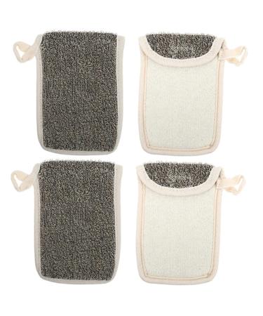 Baluue 4pcs Black Linen Soap Bag Bar Soap Bag Shower Foaming Bag Portable Soap Pouch Bar Soap Pouch Flax