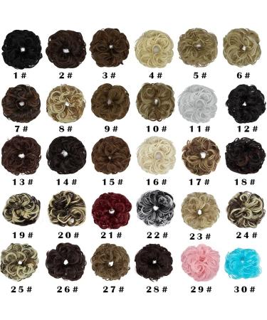Medium Brown Messy Bun Hair Piece Scrunchie Extension - Curly Wavy Updo Hairpiece for Women & Girls - Buy Online on SooperMarket.com