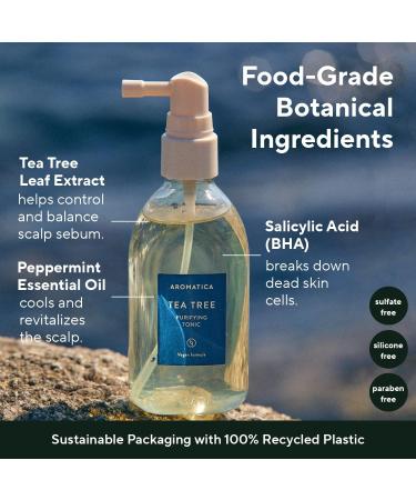 AROMATICA Tea Tree Purifying Tonic 3.38oz | Vegan & Paraben Free | Scalp Soothing & Cooling Formula | Promotes Healthy, Nourished Hair - Buy Online on SooperMarket.com