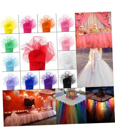 STOBOK 25 Ribbon Decor Wedding Dress Tulle Craft Diy Tutu Craft Wedding Tulle Spool Winter Table Skirt Baby Medium White - Buy Online on SooperMarket.com