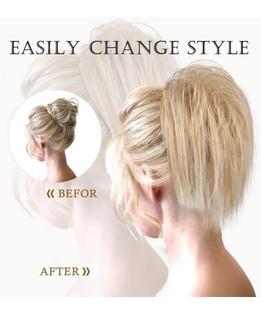 colorfulpanda Claw Clip in Ponytail Hair Extensions 10 Inch Messy Bun Clip in Hair Scrunchies Natural Straight Synthetic Hairpiece Short Ponytail Bun Hair Chignons for Women Girls Blonde Ombre blonde - Buy Online on SooperMarket.com