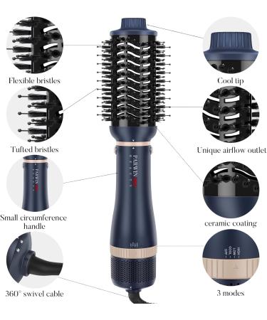 PARWIN PRO BEAUTY 4 in 1 Hairdryer Hot Air Brush Set - 1000 Watts Blue | Drying, Smoothing, Volume, Styling Ion Care - Buy Online on SooperMarket.com