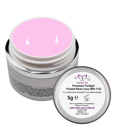 5g Premium PASTEL Neon Color Gel. Pink (MS-113) highly opaque color gel in one layer