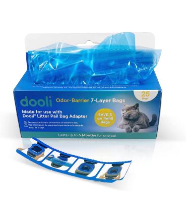 Cat Litter Pail Bag Refills Fits Litter Genie Fits Litter Genie Plus Fits Litter Genie XL Fits LItter Genie XXL For Use with Dooli Cat Litter Pail Adapter Roll of 25 Bags - Buy Online on SooperMarket.com