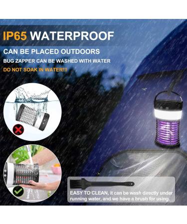 Mosquito Killer lamp Portable Bug Zapper Light Bulbs & Waterproof Camping Lantern 1800mAh Battery USB and Solar Rechargable LED Insect & Fly Killer for Outdoor Home Bedroom Backyard Patio Black - Buy Online on SooperMarket.com