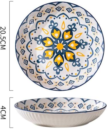 Serving Plates 4pc Dinner Plate Simple Romantic Cream Ceramic Embossed Afternoon Tea Home Dessert Plate Fruit Plate Bread Plate for Kitchen Restaurant Banquet Kitchen Decoration for Appetizer Dinner  - Buy Online on SooperMarket.com