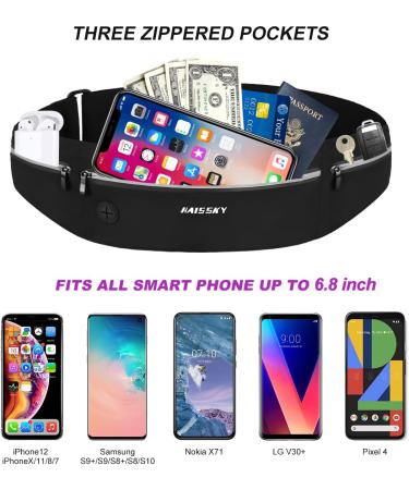 Haissky PLASS Waterproof Running Belt for Cell Phones - Ultra-Thin Hip Bag for Jogging Fitness and Travel (Fits Phones Up to 6.9 ) - International Shipping - Buy Online on SooperMarket.com