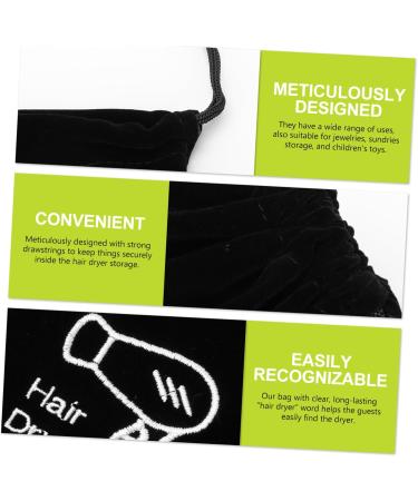 MUSISALY 2pcs Storage Bag Practical Storage Pouch Drawstring Closure Cover Toiletry Organizer Black Velvet - Buy Online on SooperMarket.com
