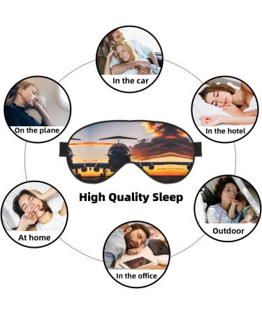 Aircraft Plane at Sunset Print Double-Sided Eye Mask Soft and Light Blocking for Enhancing Sleep Quality - Buy Online on SooperMarket.com