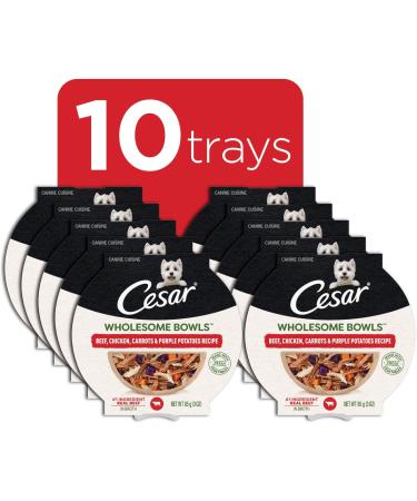Cesar Wholesome Bowls Adult Wet Dog Food Beef Chicken Carrots & Purple Potato 85g Pack of 10 Beef & Chicken 85 g (Pack of 10) - Buy Online on SooperMarket.com
