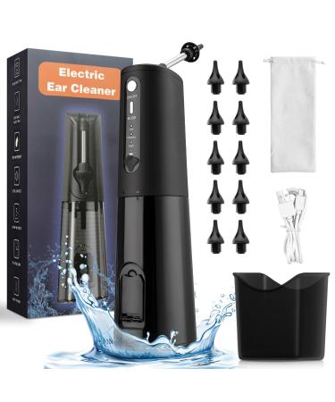 Electric Ear Wax Removal Kit Ear Cleaner Water IPX7 Waterproof 3 Water Pressure Modes to Clean Earwax with Typc-C Charging Comes Reusable 8 Five Hole Nozzles and 2 Single Hole Nozzles with Storage Bag