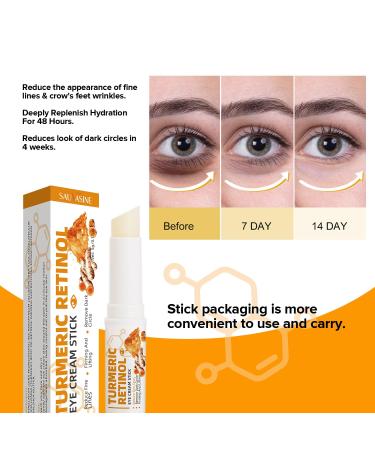 Turmeric Retinol Eye Stick - Hydrating Eye Balm for Dark Circles Wrinkles & Puffiness | Anti-Aging Eye Cream with Visible Results in 3-4 Weeks - Buy Online on SooperMarket.com