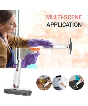 Mini Mop | Mini Portable Short Mop Self-Squeeze Glass Wiper | Hand Wash-Free Strong Absorbent Lazy Cleaning System for Desktops Windowpanes Tablewares White Suit*2 - Buy Online on SooperMarket.com