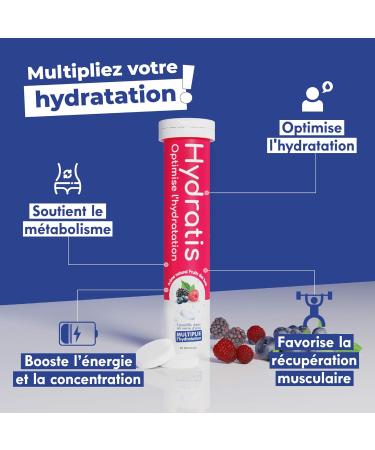 HYDRATIS - Peach Effervescent Lozenges - Optimizes Hydration - Rich in Minerals - Low Sugar - Light Tastes - Sport Cramps Recovery - 20 Lozenges 1 Tube white - Buy Online on SooperMarket.com