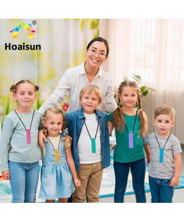 Sensory Chew Necklace Bundle for Kids and Adults - 5 Pack Silicone Teething Aid for Autism ADHD Biting Needs - Buy Online on SooperMarket.com