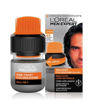L'Or al Paris Men Expert Men Coloration One-Twist All-in-One natural result simple and quick application natural dark brown (03) of course dark brown (03) 1 piece (1 Pack)