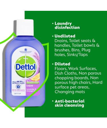 Dettol Disinfectant Liquid Lavender and Orange 500ml - Kills 99.9% of Germs - Buy Online on SooperMarket.com