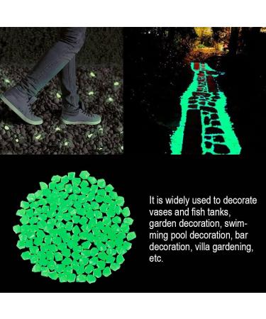 300 Colorful Fluorescent Stones - Bright Garden Pebbles for Walkways Aquariums & Lawn Decoration (Green 17x13mm) - Buy Online on SooperMarket.com