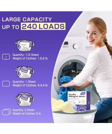 Soulink Lavender Laundry Detergent Sheets - Eco-Friendly Plant-Based Hypoallergenic 240 Loads No Plastic Jug - 240 Count - Buy Online on SooperMarket.com