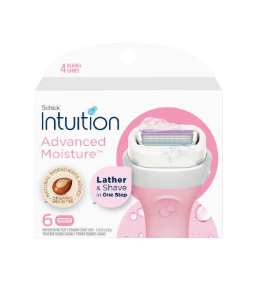Schick Intuition Refill, Advanced Moisture Razors for Women | Intuition Razor Blades Refill with Organic Shea Butter, 6 Count (Pack of 1)