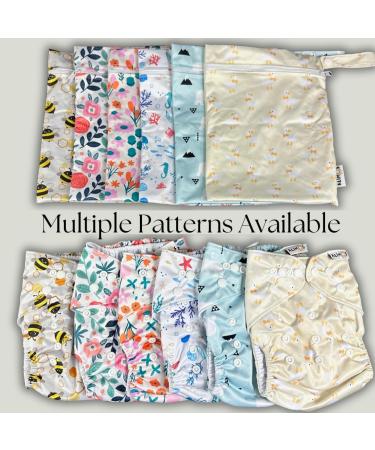 Alimos Swim Nappy & Waterproof Bag - Washable & Reusable for Happy Babies (0-3 Years) - UK Brand (Flowers) - Buy Online on SooperMarket.com