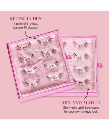 Glamnetic Lash Extensions | Slay | Professional At-Home Faux Mink Lashes | High Volume Salon-Quality Cluster Set (4) - Shop Internationally - Buy Online on SooperMarket.com