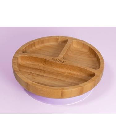 Nohla Bamboo Baby Suction Plate Bowl & Spoon Set | Secure Grip | Eco-Friendly BPA-Free | Lilac Color - Buy Online on SooperMarket.com