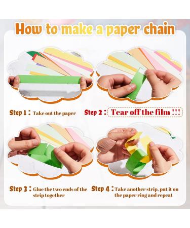240 Sheets Bright Paper Chain Strips - 46 Ft Total Length - 1x8 Assorted Colors Construction Paper for Kids Art Craft - Includes Double Sided Tape - Buy Online on SooperMarket.com