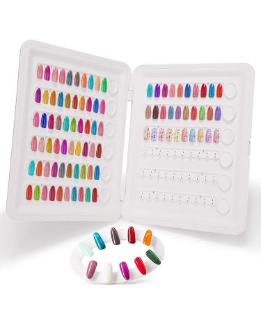 Noverlife Upgraded Plastic 120 Nail Colors Chart Display Book  No Need Glue  White Nail Sample Book with Nail Tips  Nail Color Display Book  Nail Polish Display Book  Nail Polish Book Sample Set Upgraded Plastic Nail Dis...