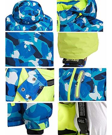WOWULOVELY Kids Ski Snowsuit Set - Waterproof Boys Snow Jacket & Pants - Blue/Black - Size 10 - Buy Online on SooperMarket.com