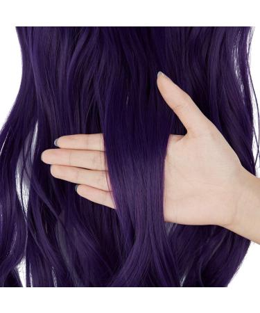 OMGREAT Halo Hair Extensions 18 Inch Curly Wavy Invisible Wire Deep Purple - 4.2 Oz | Women's Secret Crown Hairpiece - Buy Online on SooperMarket.com