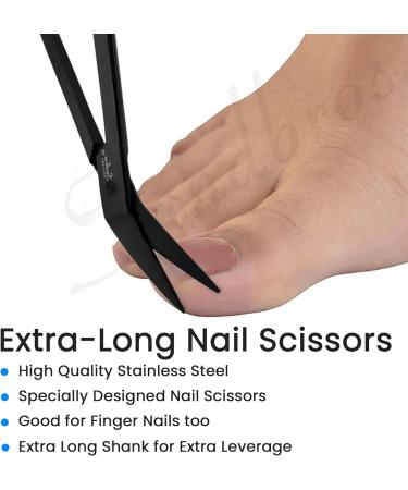 Long Handled Toenail Clippers for Thick Nails 7.5" Angled Tip Long Handled Nail Scissors for Toenails Heavy Duty long handled Toenail Scissors for Thick Nails Podiatry Tools for Elderly Back Pain - Buy Online on SooperMarket.com