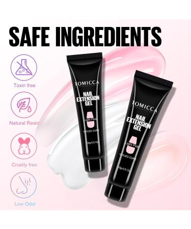 Tomicca Acrylic Gel for Nails - Pale Rosa Set (2x15g) | Quick Extender Polygel for Long-Lasting Nail Extensions | Perfect for Beginners & Salon Professionals - Buy Online on SooperMarket.com