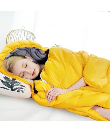 WSNDM 2 In 1 Animal Kids Sleeping Bag with Pillow - Yellow Mermaid | Soft & Comfortable | For Outdoor Indoor Camping & Travel | Surprise Gift for Children - Buy Online on SooperMarket.com