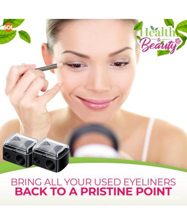 2pk Dual Makeup Sharpener for Eye, Lip, and Eyebrow Pencils - Big & Small Holes Eyeliner Sharpener - Buy Online on SooperMarket.com