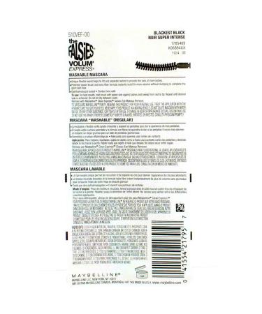 Maybelline New York Volum'Express The Falsies Washable Mascara Special Value Pack, Blackest Black 0.25 Fl Oz (Pack of 2) - Buy Online on SooperMarket.com