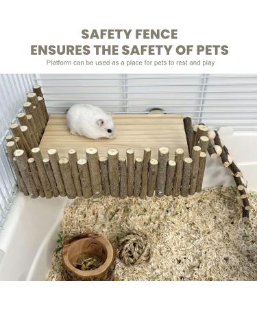Topiky Hamster & Guinea Pig Toy - Nitangel Wooden House & Climbing Bridge Ideal Cage Accessories for Small Pets - Buy Online on SooperMarket.com