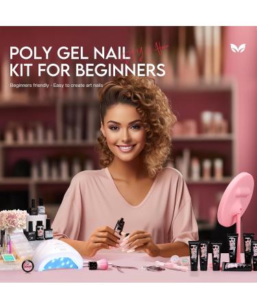 Morovan Poly Gel Nail Kit with 48W LED Lamp - 8 Pcs 0.5oz Poly Gel Set for Nail Extension - 33 Piece Nail Art Supplies - Buy Online on SooperMarket.com