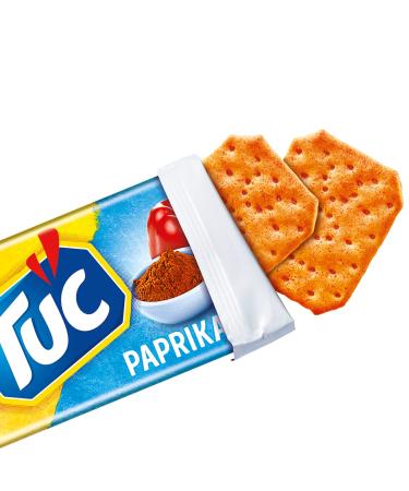 Buy TUC Paprika Snacks 18 x 100g | Finely Salted Mild Paprika Flavor | International Shipping Available - Buy Online on SooperMarket.com