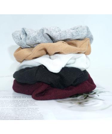 Soft Knitted Scrunchies Dark Colors - Cotton Hair Ties for Women - Buy Online on SooperMarket.com